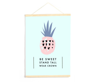 DIY-Stoffposter - Lettering - Be Sweet - Ananas - Türkis