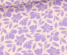 Musselin - Muslin - Double Gauze - Blumen - Schnuffeltuch - Windeltuch - Blassrosa/Flieder