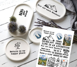 Rub-On Sticker - Der Berg ruft - Tante Henni Rubon - vielfältig nutzbar