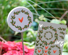 Rub-On Sticker - Kränze - Rot - KnilchArt Design - für die Gießformen - Kreis auf Stange - Kreis Klein und Kreis Mittel - Tante Henni Rub-Ons - vielfältig nutzbar