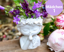 Silikon - Gießform - Blumenmädchen - Teelichthalter - kleines Pflanztöpfchen - Mädchen 1 - vielfältig nutzbar
