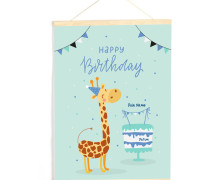 DIY-Stoffposter - Geburtstag - Giraffe - Torte