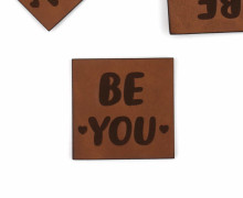1 XXL KUNSTLEDER LABEL - Dunkelbraun - BE YOU