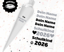 Onkel Bo's Bügelbilder - DIN A5 - Schulkind - Dein Name - Walrus-Bold - Schwarz