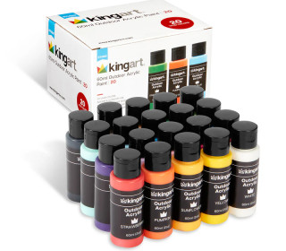 Acrylfarbe Set - 20x 60ml - Outdoor - Wasserbasis - kingart - 20 Farben