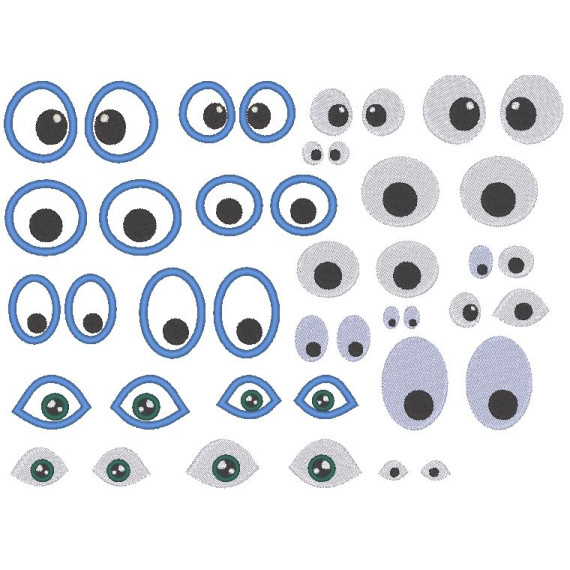 Stickdatei - Mini kleine Augen für Kuscheltiere Bettschlagen