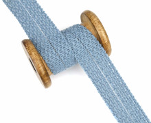 1 Meter Einfassband - Einfasstresse - Wolltresse - 32mm - Uni - Graublau
