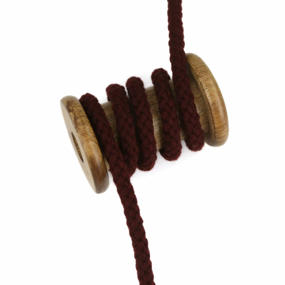 1m Hoodieband - Schmale Kordel - Bademantelkordel - Geflochten - 8mm - Bordeaux