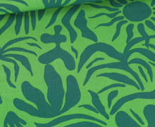Viskose - Webware - Popeline - Tropical - Grün/Dunkelgrün