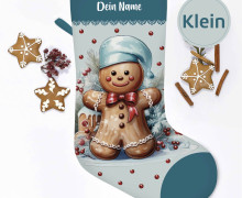 DIY-Nähset - Nikolaussocke - KLEIN - Softshell - Festive Gingerbread Man