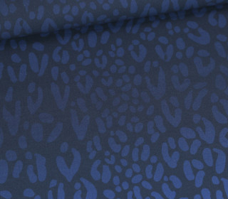 Bio-Canvas - Feste Baumwolle - Safari - Wild XMas 2025 - Stahlblau - Hamburger Liebe