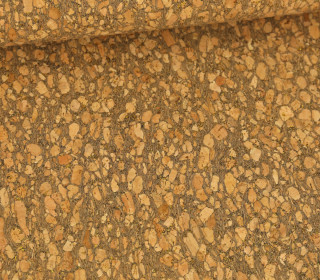 Korkstoff - 66cm Breite - 0,4mm Stärke - Vielseitig - Gold Glitzer - Natur