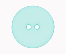 1 Polyesterknopf - Rund -  15mm - 2-Loch - Mint