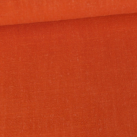 Viskose Leinen Leinenstoff Uni Orange