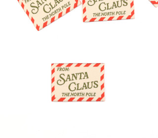 1 Label - FROM: SANTA CLAUS THE NORTH POLE - Beige