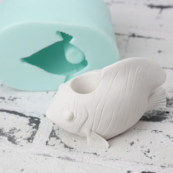Silikon - Gießform - Fisch Kerzenhalter - für Stabkerzen - vielfältig nutzbar