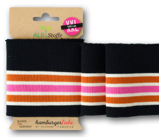 Bio-Bündchen - College - 7 Stripes - Evermore - Multi - Cuff Me - Hamburger Liebe - Schwarz