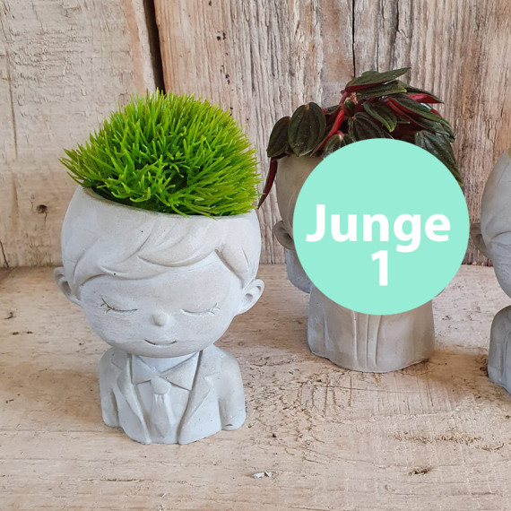 Silikon - Gießform - Pflanztopf - Kerzenhalter - für Teelichter - Mädchen & Junge - Junge 1 - vielfältig nutzbar