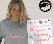 Onkel Bo's Bügelbilder - DIN A4 - Happiness - Stickoptik - BIG