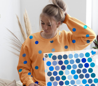 Onkel Bo's Bügelbilder - DIN A4 - Konfetti - Punkte - Blau