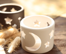 Silikon - Gießform - Windlicht - Mond & Sterne - für Teelichter - vielfältig nutzbar