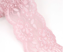 1m elastische Spitze - 95mm - Blumen - Altrosé