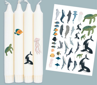 DIN A4 - Tattoofolie - Ozeanbewohner - für Kerzen / Keramik