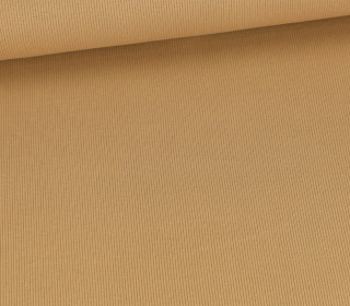Strick Jersey - Schmale Rippen - uni - Camelbraun