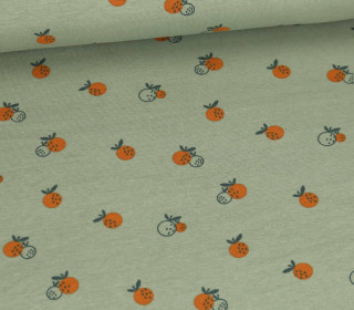 Bio Jersey - Organic Cotton - Orangen - Lichtgrün