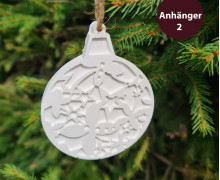 Silikon - Gießform - Weihnachtlicher Anhänger - Baumschmuck - rund - Anhänger 2 - vielfältig nutzbar