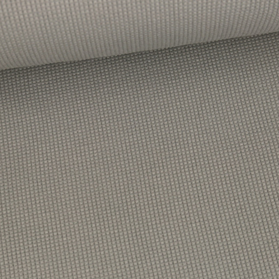 Waffelstrick-Jersey - Feine Struktur - Baumwolle - Uni - Grau