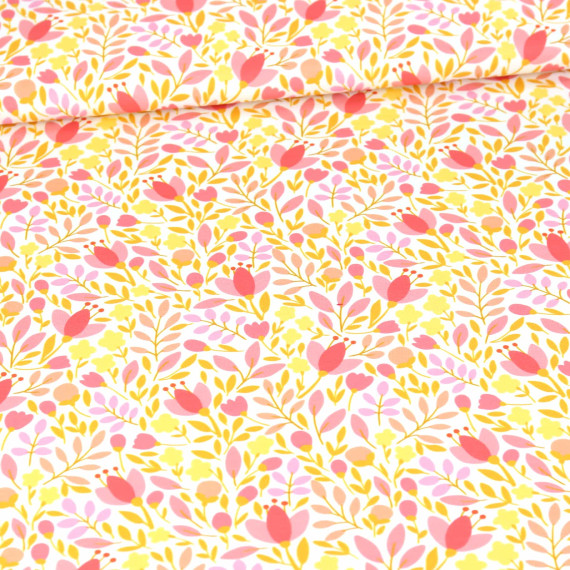 Sommersweat - Frohe Frühlingsblumen - Rosa - Weiß - Bio Qualität - abby and me