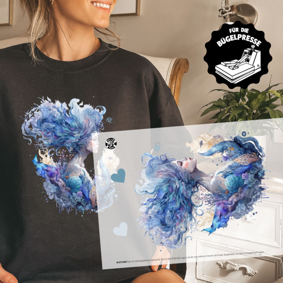 Onkel Bo\'s Bügelbilder - DIN A4 - Meerjungfrau Mabel - Blau - BIG