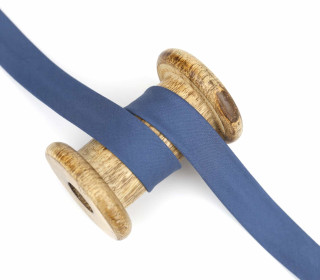 1 m Schrägband - Popeline - Uni - 20mm - Taubenblau