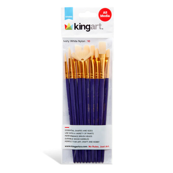 10 Allzweck-Pinsel - Synthetikborsten - kingart STUDIO