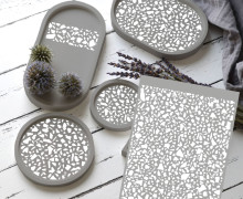Rub-On Sticker - Terrazzo - Weiß - studio.mARTinchen - Tante Henni Rubon - vielfältig nutzbar
