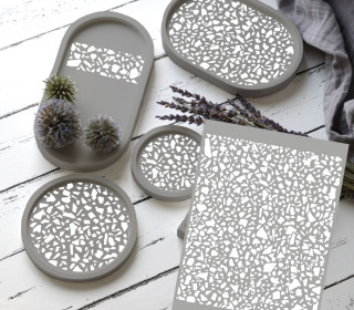 Rub-On Sticker - Terrazzo - Weiß - studio.mARTinchen - Tante Henni Rubon - vielfältig nutzbar