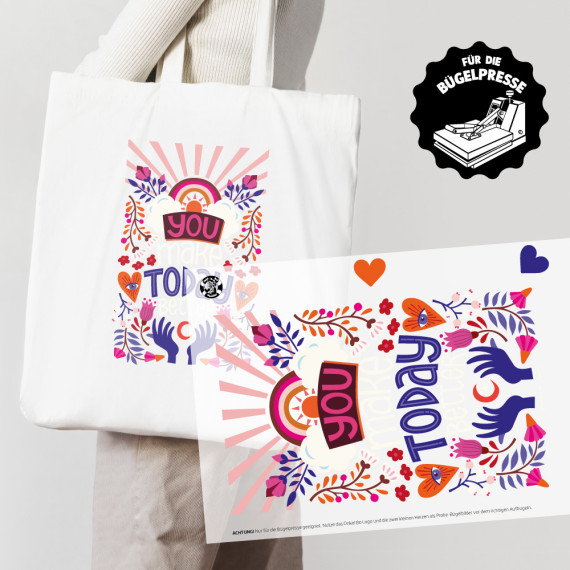 Onkel Bo's Bügelbilder - DIN A4 - You Make Today Better - Hamburger Liebe