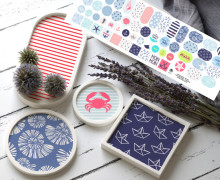 Outdoorstoff - Maritim - Inlays für Silikon - Probierset - studio.mARTinchen - abby and amy
