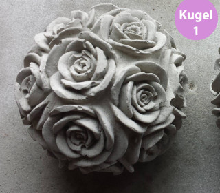 Silikon - Gießform - Rosenkugel - Kugel mit Rosenblüten - Kugel 1 - vielfältig nutzbar