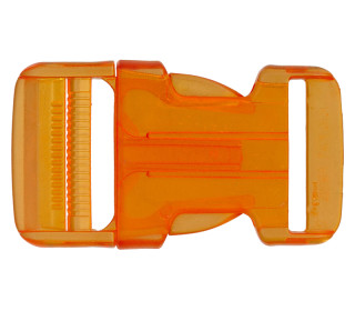 1 Steckschnalle - 30mm - Kunststoff - Transparent - Orange