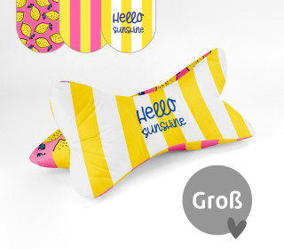 DIY-Nähset - Leseknochen - Groß - Summer Vibes - Gelb/Pink - studio.mARTinchen - Velvet - abby and amy