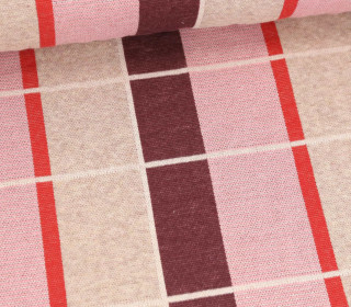 Bio-Jacquard - 5 Farb Spezial Jacquard Jersey - Suncheck - Gleam - Bordeaux - Hamburger Liebe