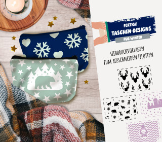 FREEBIE - Fertige Taschen-Designs - Winter - Siebdruck Vorlagen