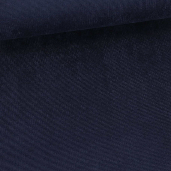 Feincord - leicht dehnbarer Babycord - Uni - 240g - Stahlblau