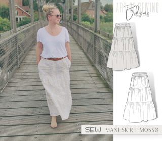 Maxi Rock mit Stufen | EU32-52 | Mossø W1008 | Bohème Design