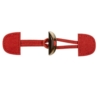 1 Dufflecoat Verschluss - 4cm x 17cm - Veno - Rot