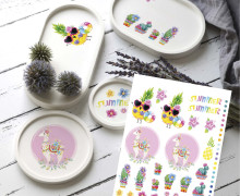 Rub-On Sticker - Crazy Ananas & Boho Lama - Adoringly Dzio - Tante Henni Rub-Ons - vielfältig nutzbar