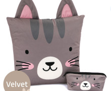 Kissenstoff - DIY-Tierkissen - Adorable Animals - Katze - Velvet - abby and amy