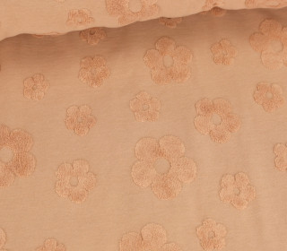 Frottee Jacquard - Blüten - Qjutie & the Qjutest - Uni - Pastell Lachsorange